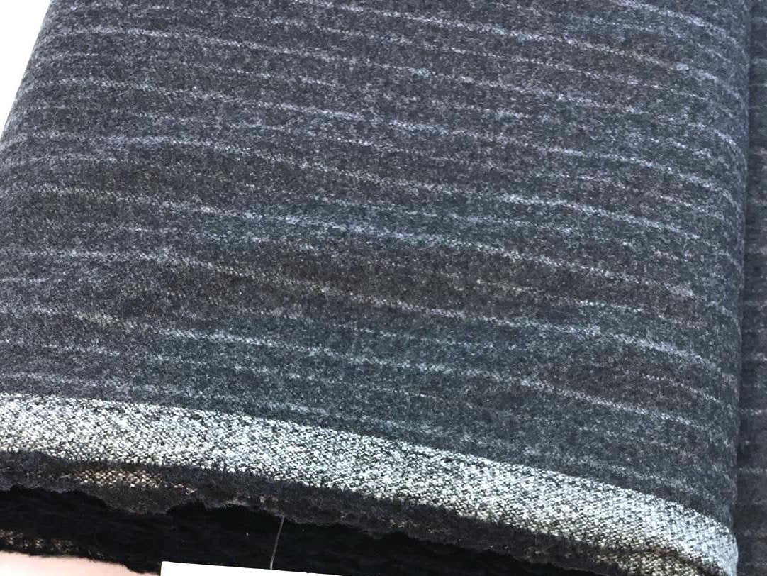 Wool Flannel Fabric Grey Stripe Suit Material - buklefabrics