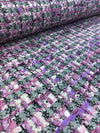 Boucle Tweed Fabric Lilac Gray Purple Multicolor - buklefabrics