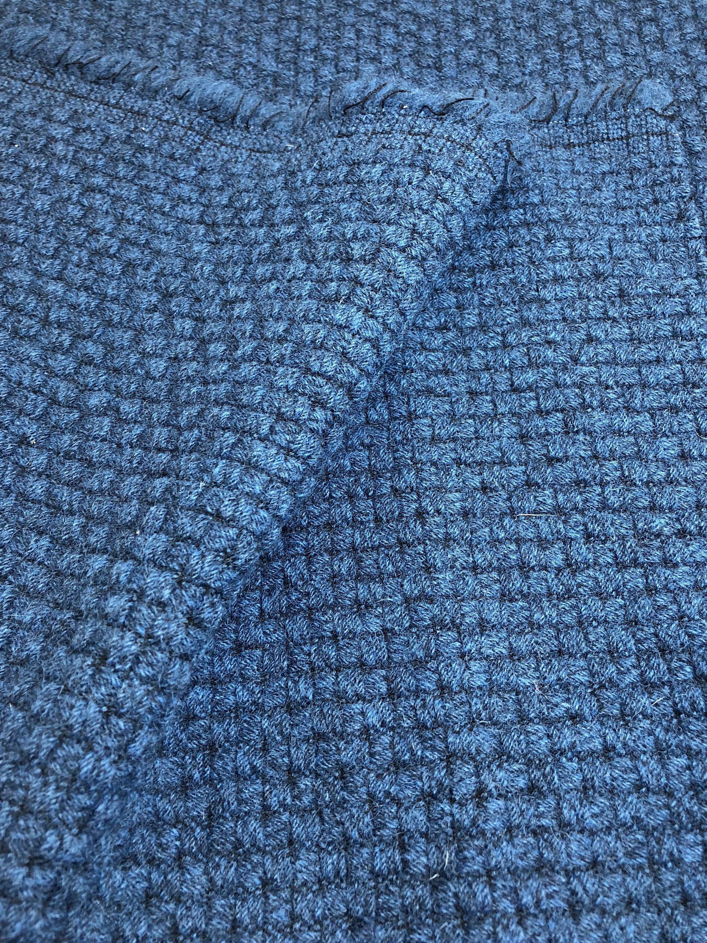 Boucle Fabric Blue Textured Wool Cotton Tweed - buklefabrics