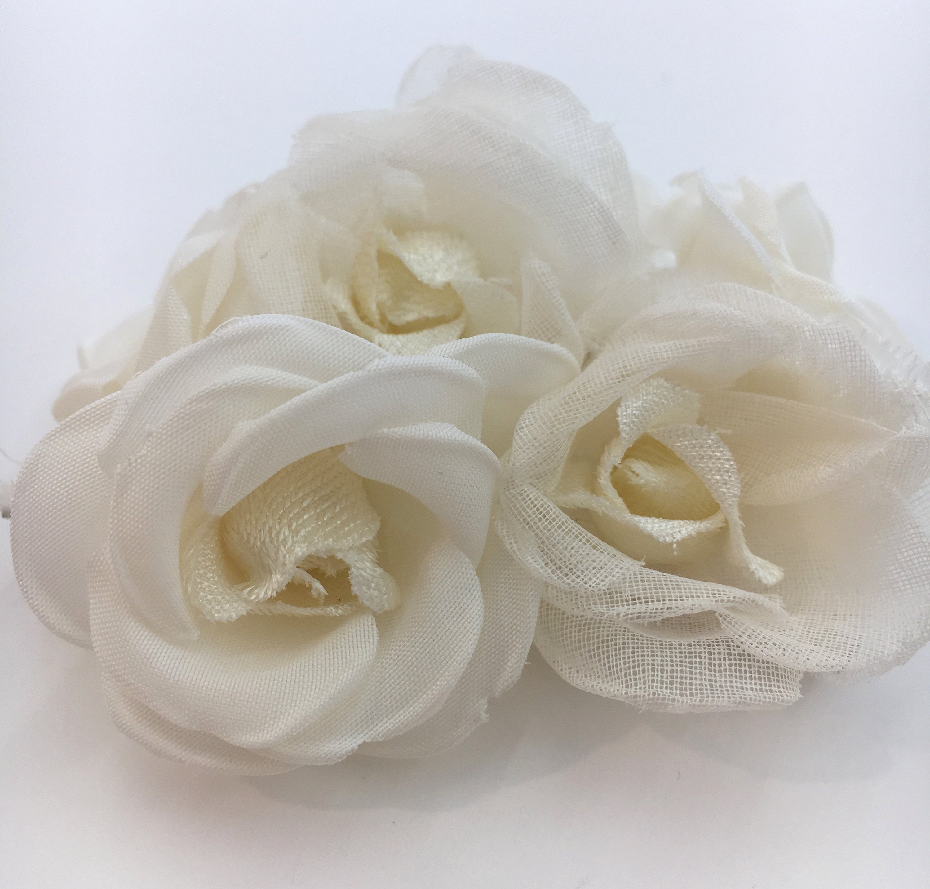 Wedding Dress Bridal SILK Flower Accessory Millinery Hair Pins Brooch Sash - buklefabrics