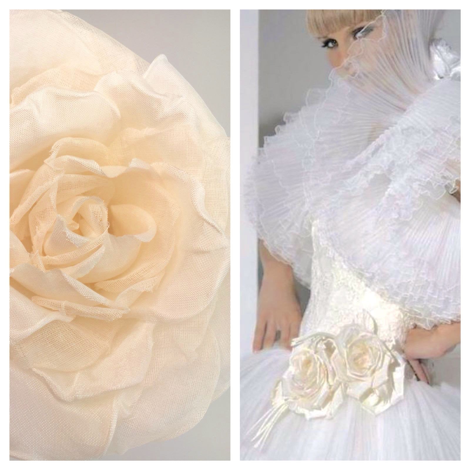 White Silk Flower Wedding Dress Corsage Millinery Hair Pin Headpiece Boutonniere - buklefabrics