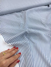 Blue and White Nautical Stripe VISCOSE Fabric by The Yard - buklefabrics