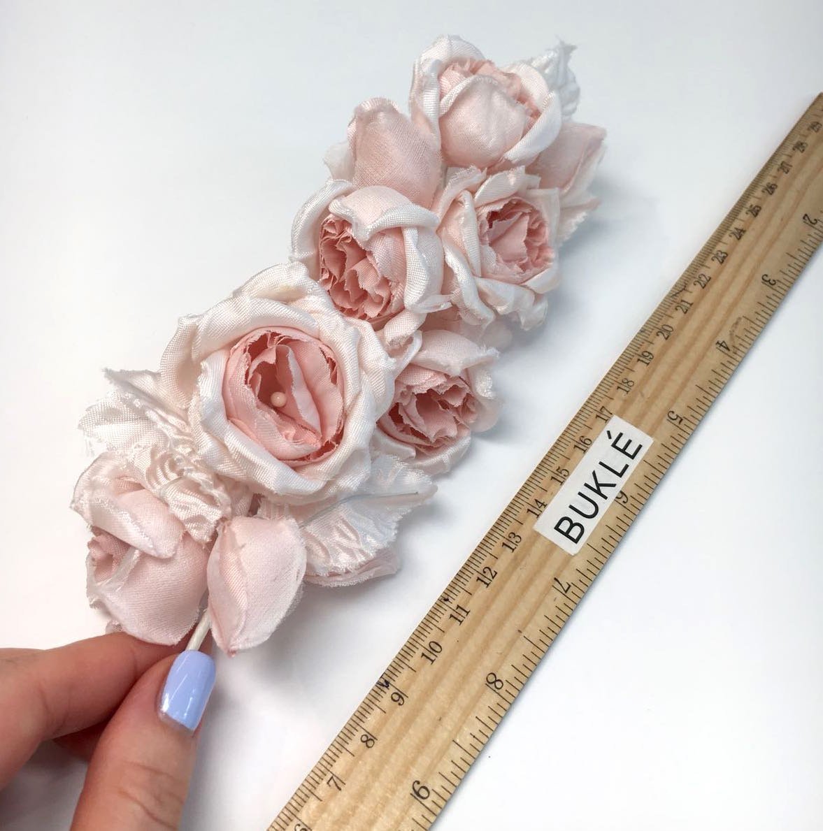 Wedding Dress SILK flower sash bridal accessory dusty pink millinery brooch - buklefabrics