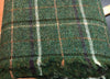 100% Wool Tweed Fabric Tartan Plaid Check Green - buklefabrics