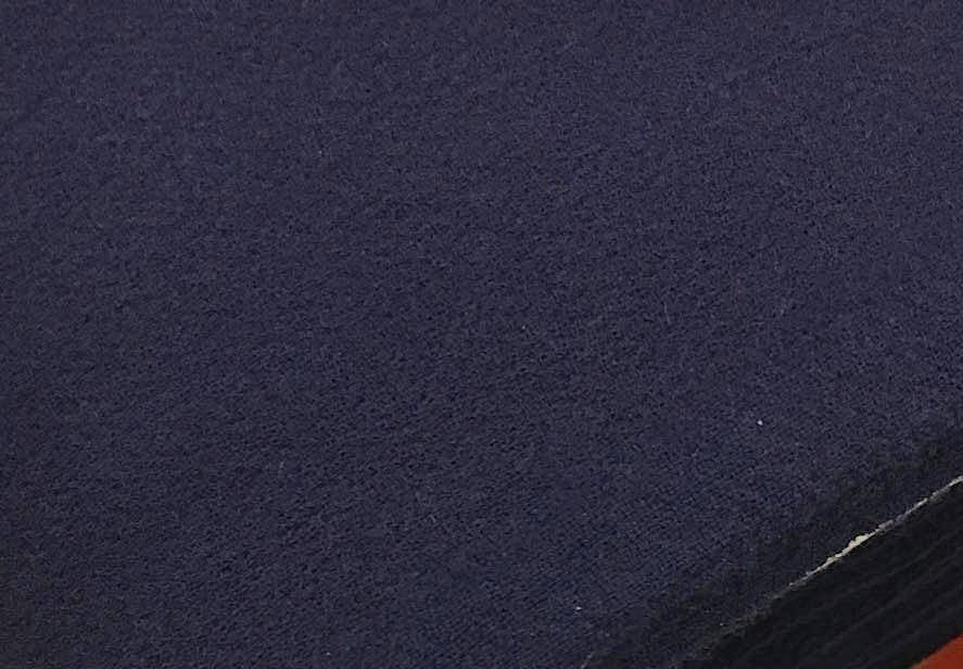 WOOL Double crepe fabric navy blue stretch dressmaking material - buklefabrics