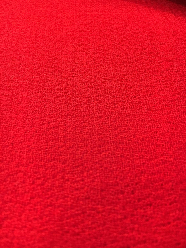 Red WOOL crepe fabric stretch Italian quality material in 1.6 Yard jacket length - buklefabrics