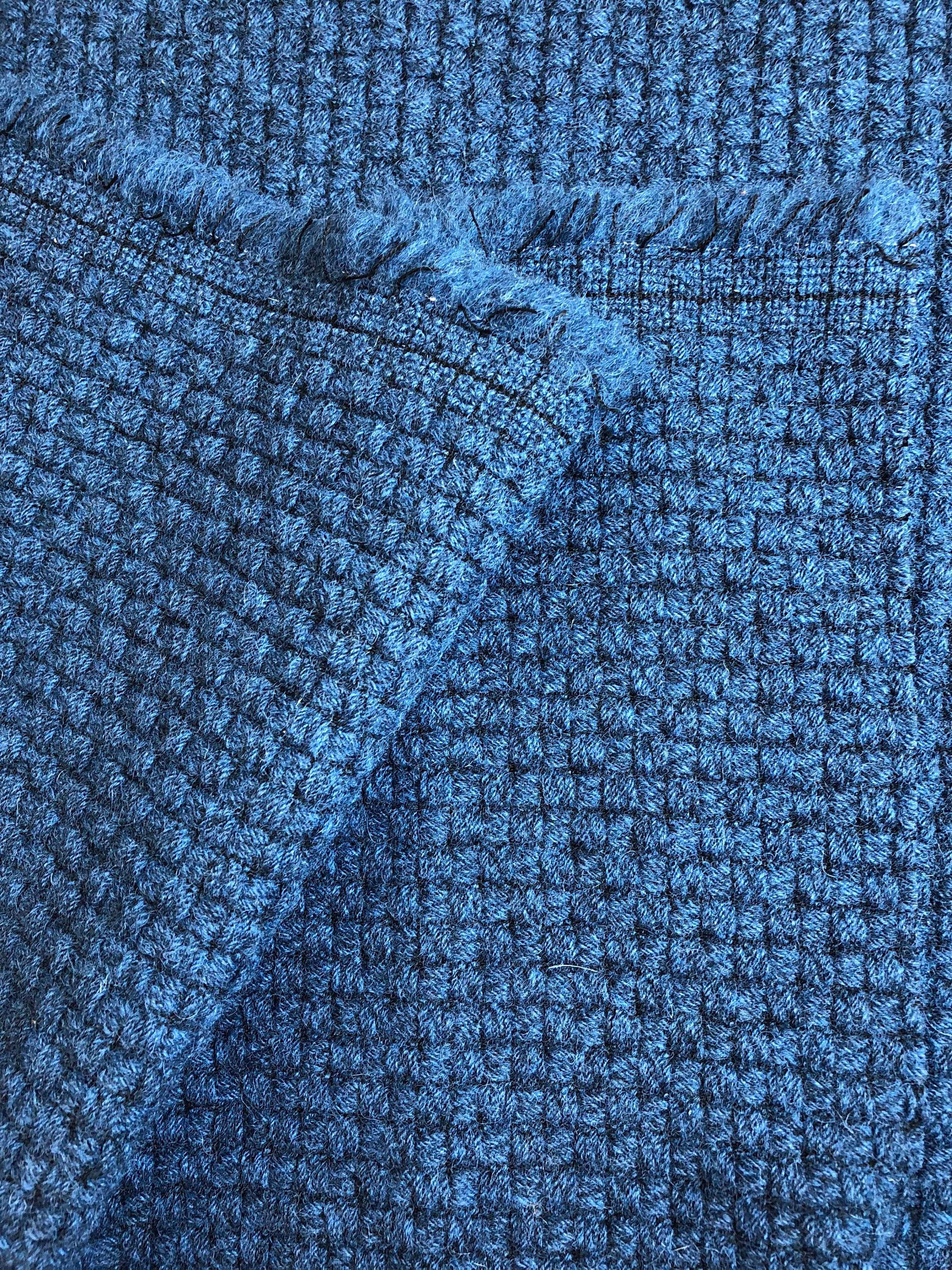 Boucle Fabric Blue Textured Wool Cotton Tweed - buklefabrics