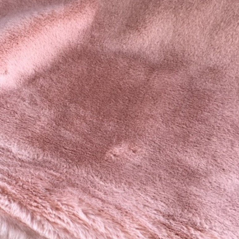 Luxury Faux Fur Fabric Dusty Rose Premium Quality Material - buklefabrics