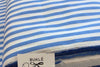 Blue and White Nautical Stripe COTTON Fabric Spandex Lycra Stretch - buklefabrics