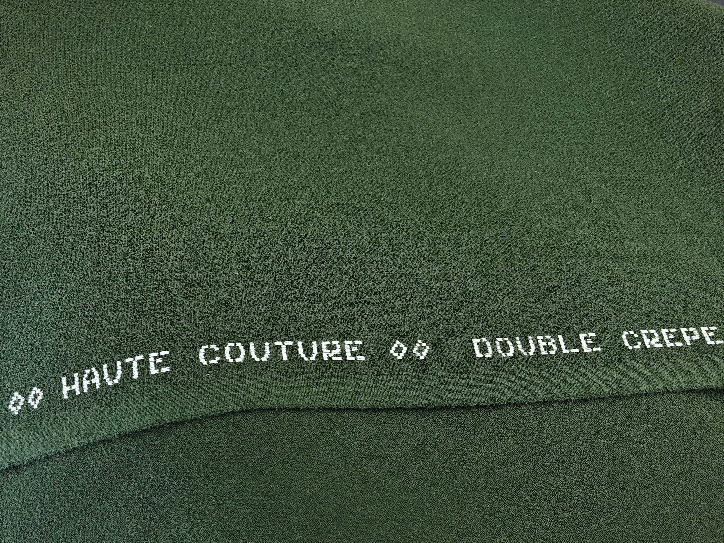 WOOL Fabric, Wool Crepe Fabric, Sewing Fabric, Moss Green Pure Wool Italian Suit Dress Jacket Elastic Stretch Fabric REMNANT 1.37 Yard - buklefabrics