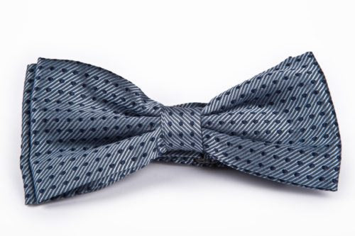 100% Italian SILK Bow Tie Sky Blue with Dots for Men Boy Women - buklefabrics