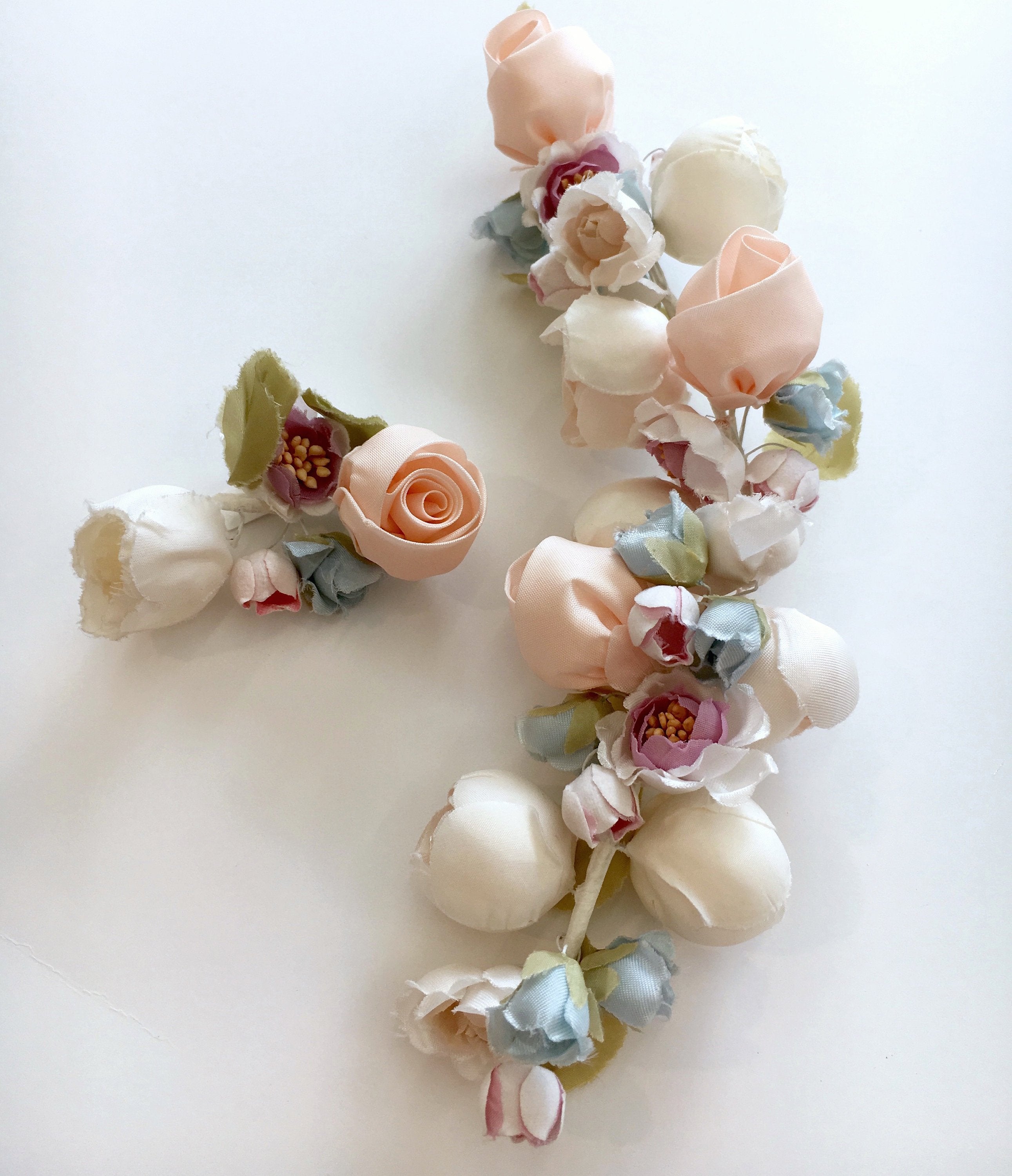 Silk Flower Wedding Dress Accessory Corsage Brooch Millinery Hair Pin - buklefabrics