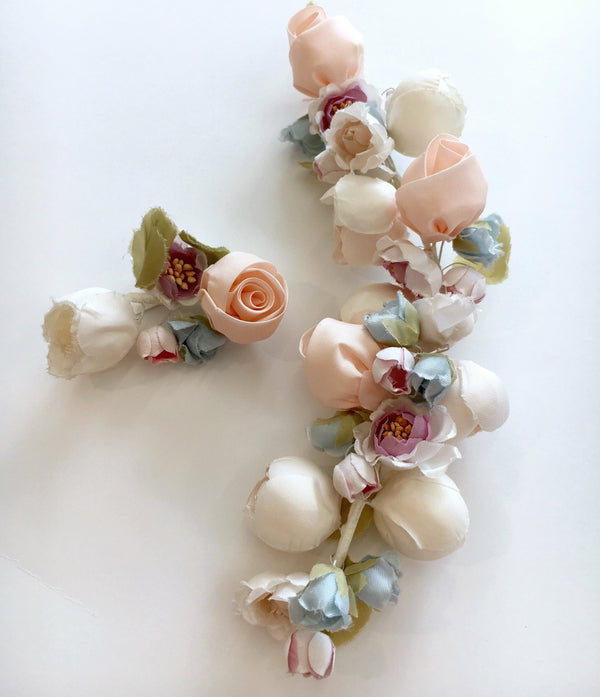 Silk Flower Wedding Dress Accessory Corsage Brooch Millinery Hair Pin - buklefabrics