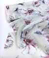 Floral COTTON VOILE fabric by UNGARO white lightweight batiste - buklefabrics