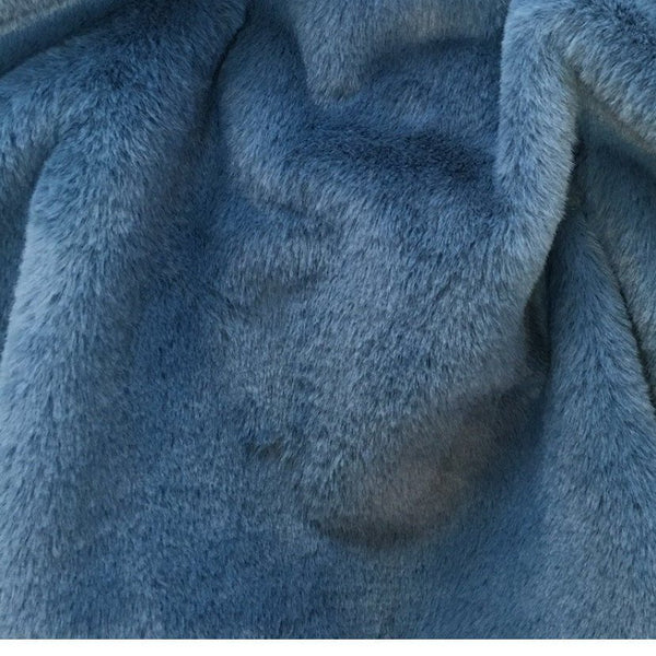 Luxury Faux Fur Fabric Light Blue Premium Quality Material - buklefabrics