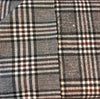 Tartan Plaid Check WOOL Fabric Brown Beige Suiting Material - buklefabrics