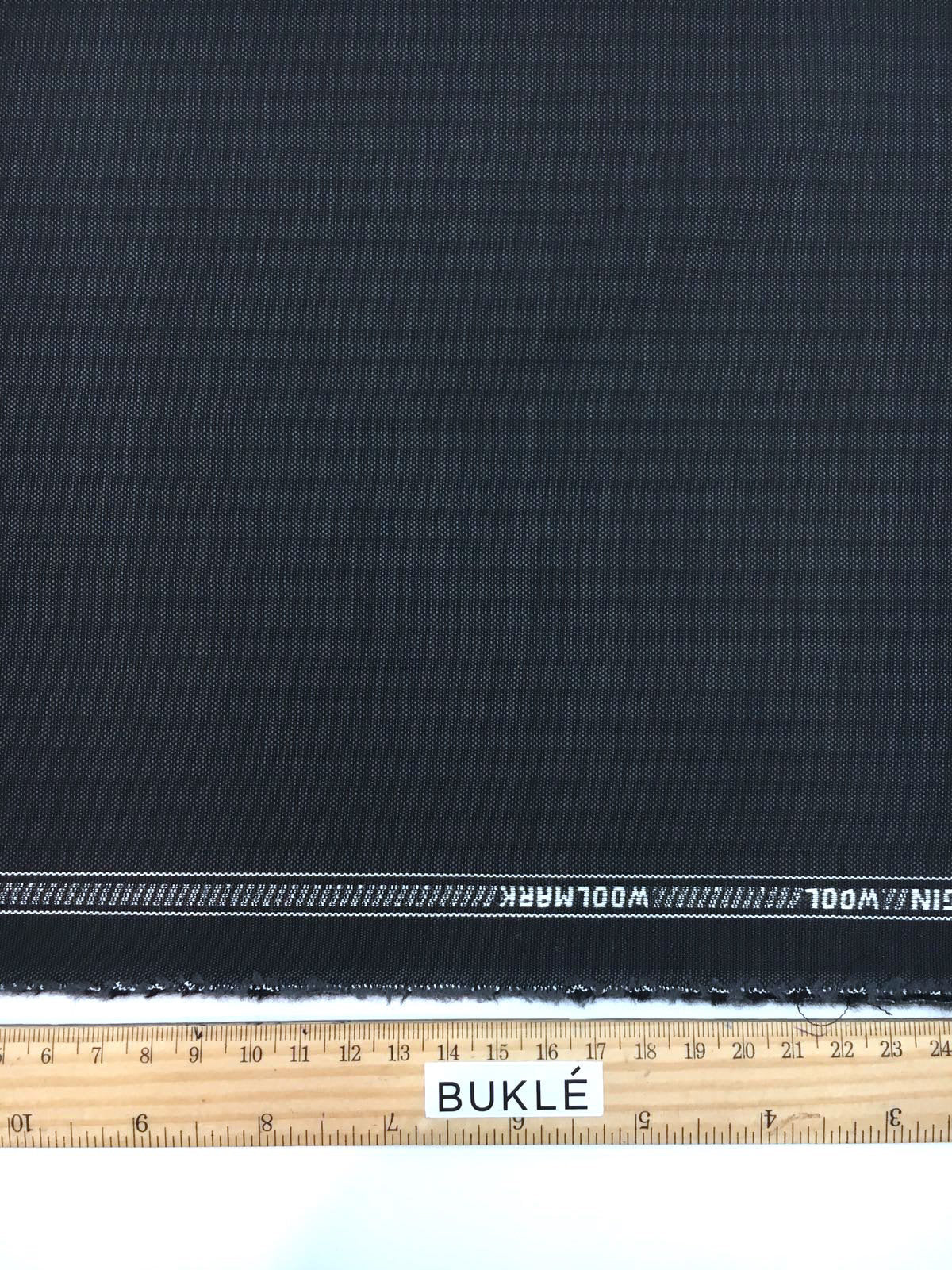 MERINO Wool Fabric, Grey Stripe, Suiting Pinstripe Material, for Sewing, Pure AUSTRALIAN Wool - buklefabrics