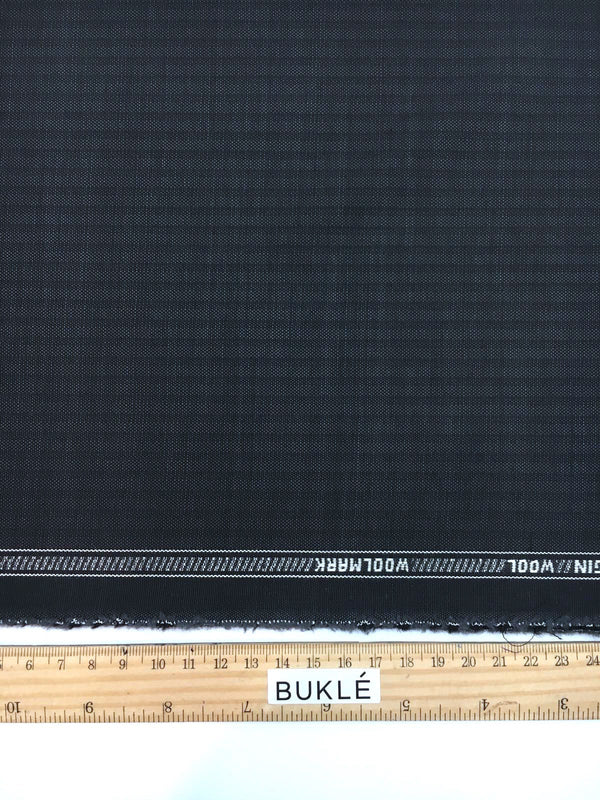 MERINO Wool Fabric, Grey Stripe, Suiting Pinstripe Material, for Sewing, Pure AUSTRALIAN Wool - buklefabrics