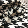 WOOL fabric houndstooth check TWEED black and white boucle material - buklefabrics