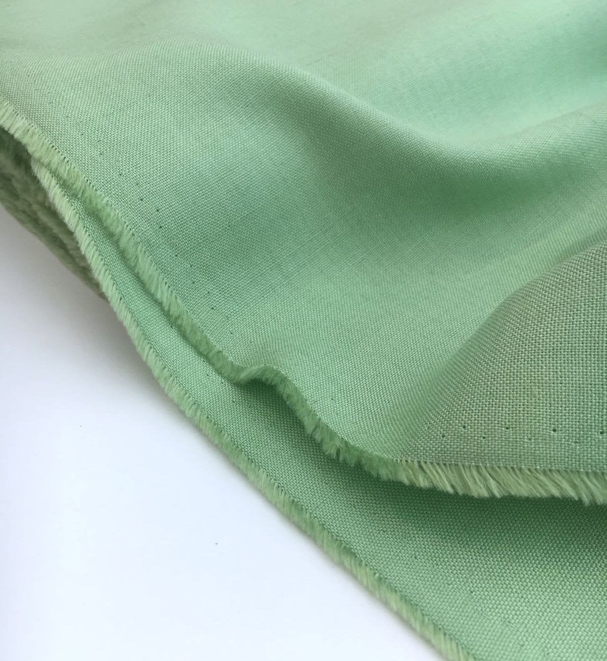 100% IRISH Linen Fabric Mint Green Dress Shirt Flax Material - buklefabrics