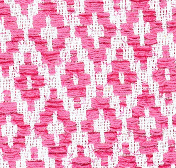 Boucle Tweed fabric cotton Pink & White diamond pattern1,6 yd - buklefabrics