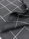 Check Fabric Black WOOL White Windowpane Suit Dress Material - buklefabrics