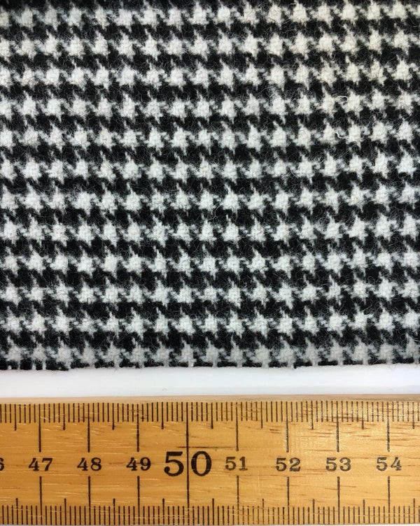 Houndstooth Wool suiting fabric stretch tweed with Lycra / Spandex - buklefabrics