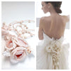 White Silk Flower Wedding Dress Corsage Millinery Hair Pin Headpiece Boutonniere - buklefabrics