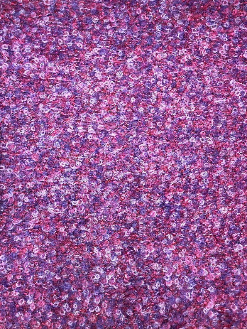 Boucle Tweed Fabric Textured Purple Lilac Soft 100% Wool - buklefabrics