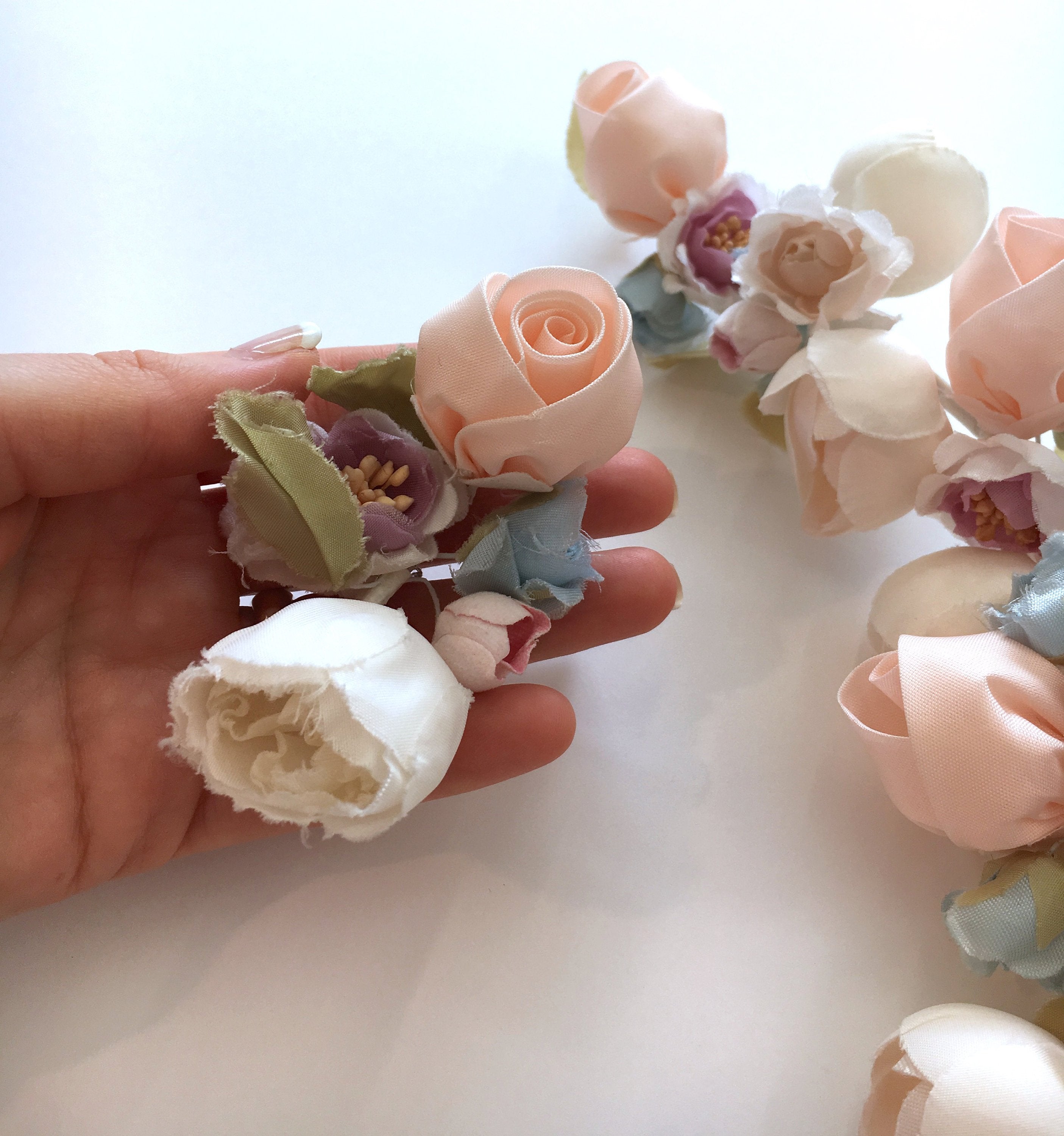 Silk Flower Wedding Dress Accessory Corsage Brooch Millinery Hair Pin - buklefabrics