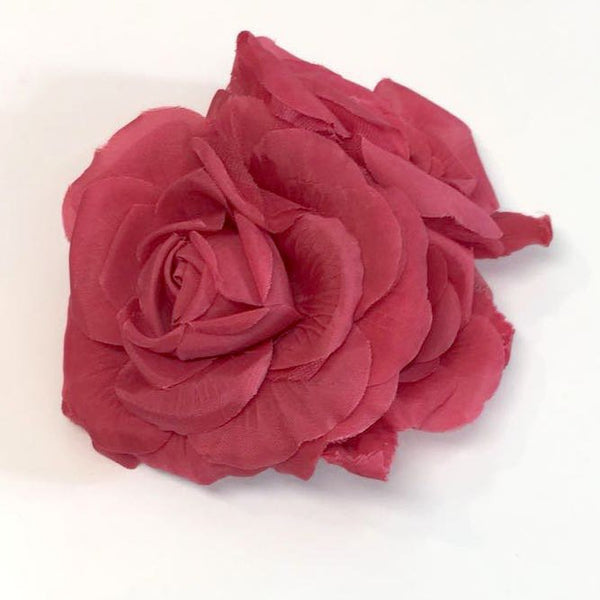 Millinery Red SILK Flower Brooch Wedding Dress Accessory Bridal Hair Pins - buklefabrics