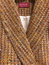 Wool boucle Tweed coat womens trendy oversized brown white overcoat - buklefabrics