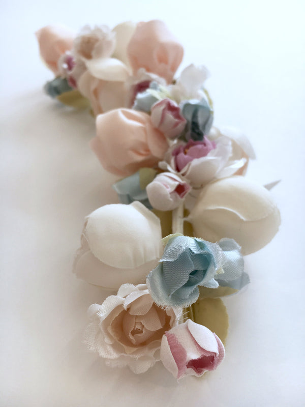 Silk Flower Wedding Dress Accessory Corsage Brooch Millinery Hair Pin - buklefabrics