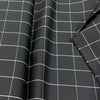 Check Fabric Black WOOL White Windowpane Suit Dress Material - buklefabrics