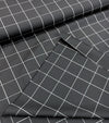 Check Fabric Black WOOL White Windowpane Suit Dress Material - buklefabrics