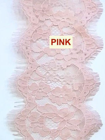 Pink Eyelash Chantilly Lace Trim French Cord Dress Skirt Trimming - buklefabrics