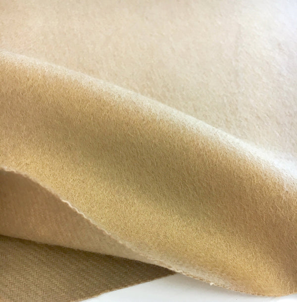 Beige Virgin Wool Blend Fabric Winter Coating Material - buklefabrics