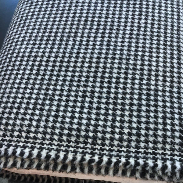 Houndstooth Wool suiting fabric stretch tweed with Lycra / Spandex - buklefabrics