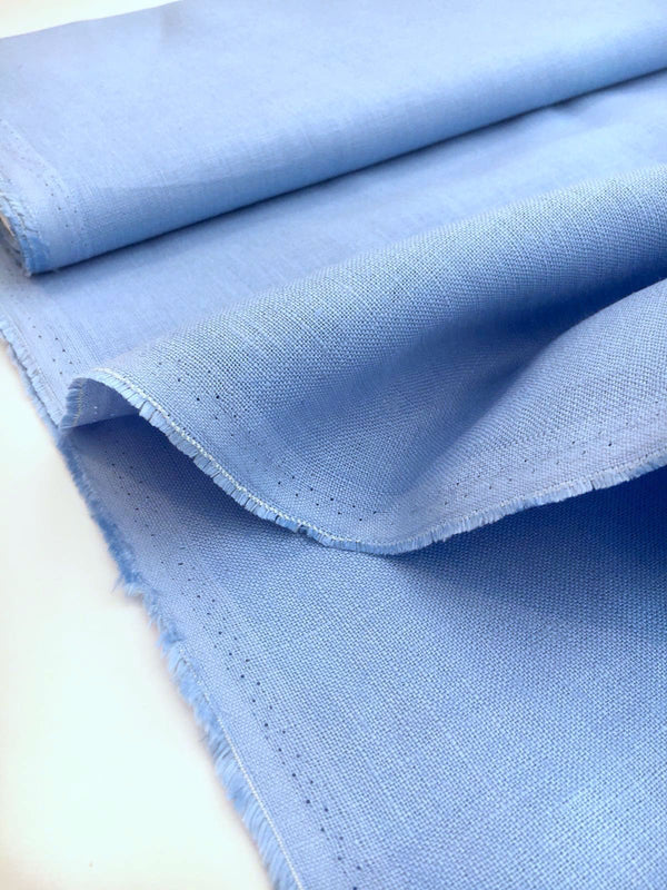 Irish 100% LINEN Fabric BLUE Flax Material Dress Length 1.64 Yard - buklefabrics