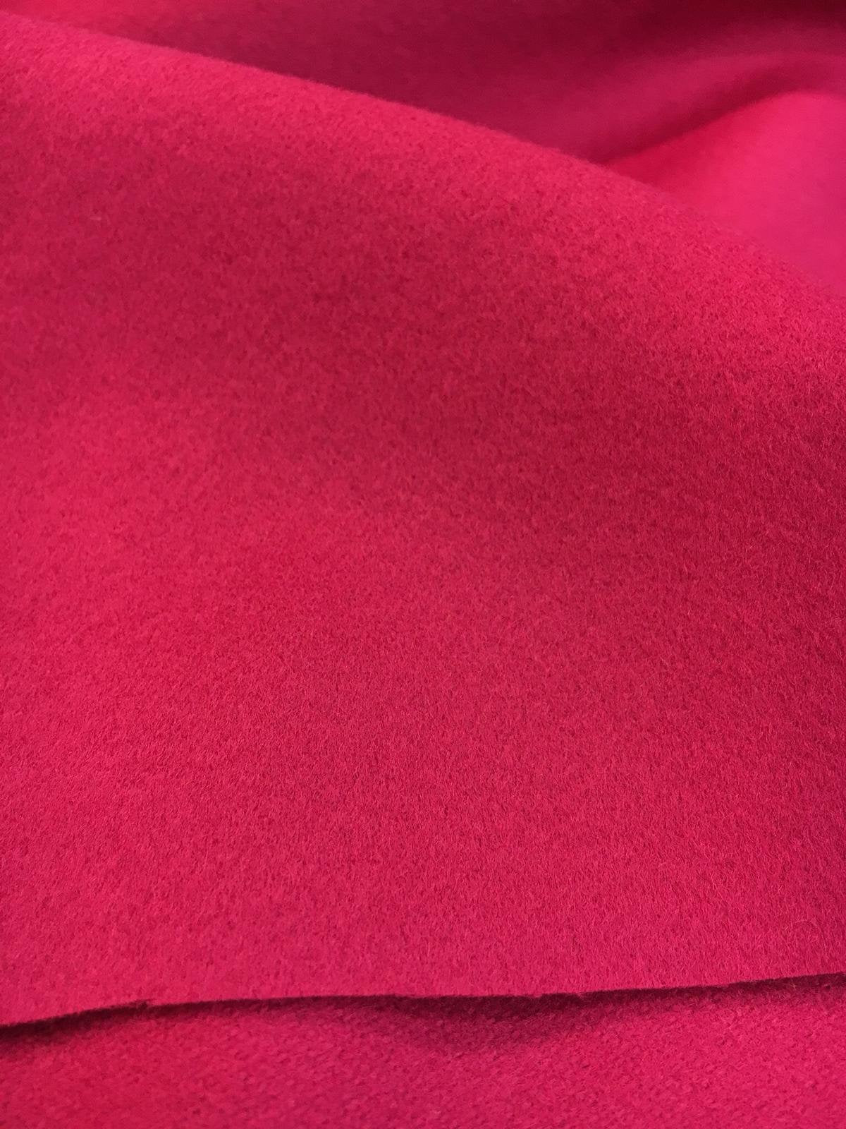 Fuchsia Pink CASHMERE Wool Fabric Heavy Winter Overcoat Material - buklefabrics