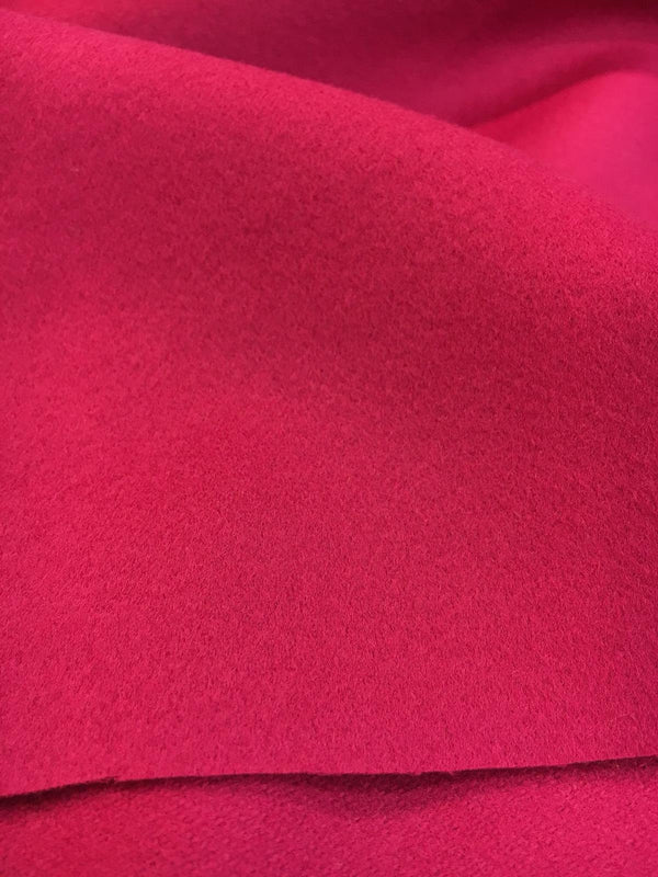 Fuchsia Pink CASHMERE Wool Fabric Heavy Winter Overcoat Material - buklefabrics