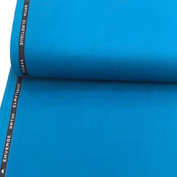 WOOL Fabric Stretch Bright Blue Spandex Lycra Italian Quality Material - buklefabrics