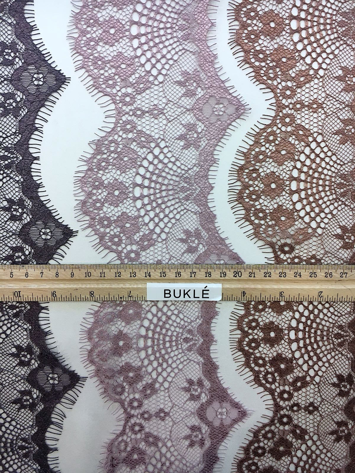 Brown Chantilly lace trim brown french ribbon cord trimming - buklefabrics