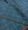 Tartan plaid WOOL fabric Blue windowpane check by HOLLAND & SHERRY tweed jacket length 1.4 Yard - buklefabrics