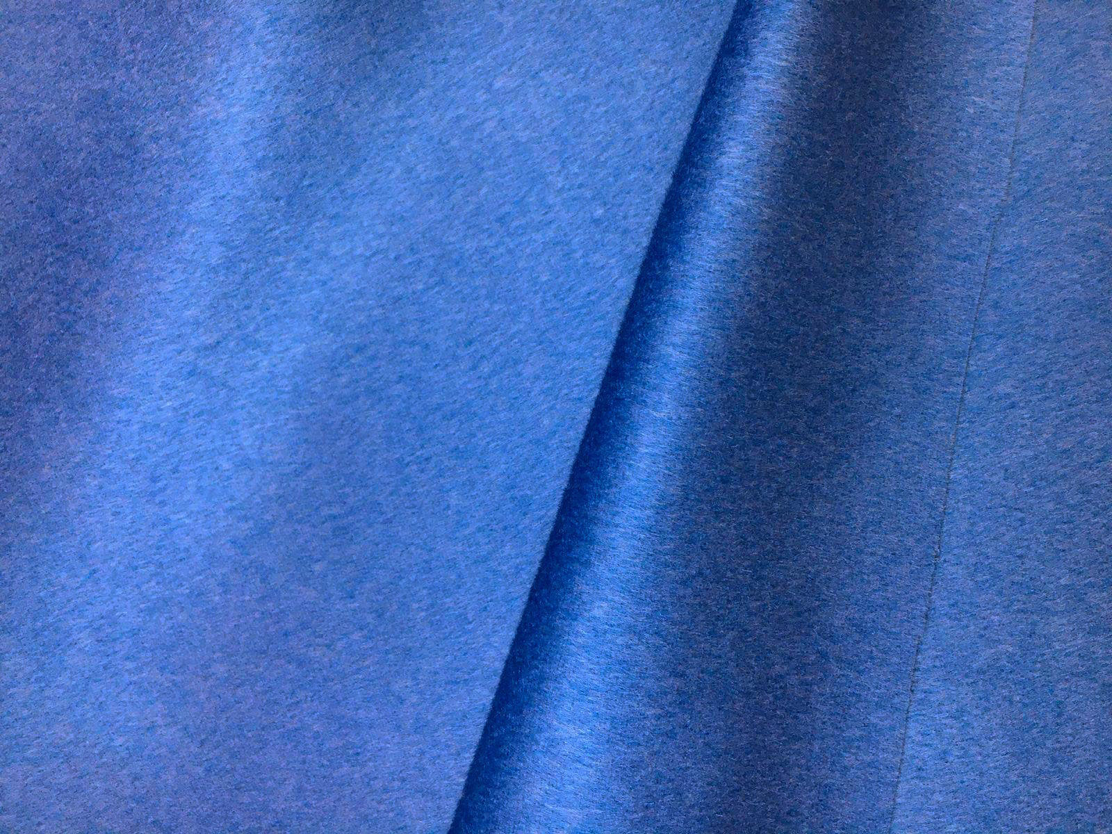 Blue CASHMERE Wool Fabric Heavy Winter Overcoat Material - buklefabrics