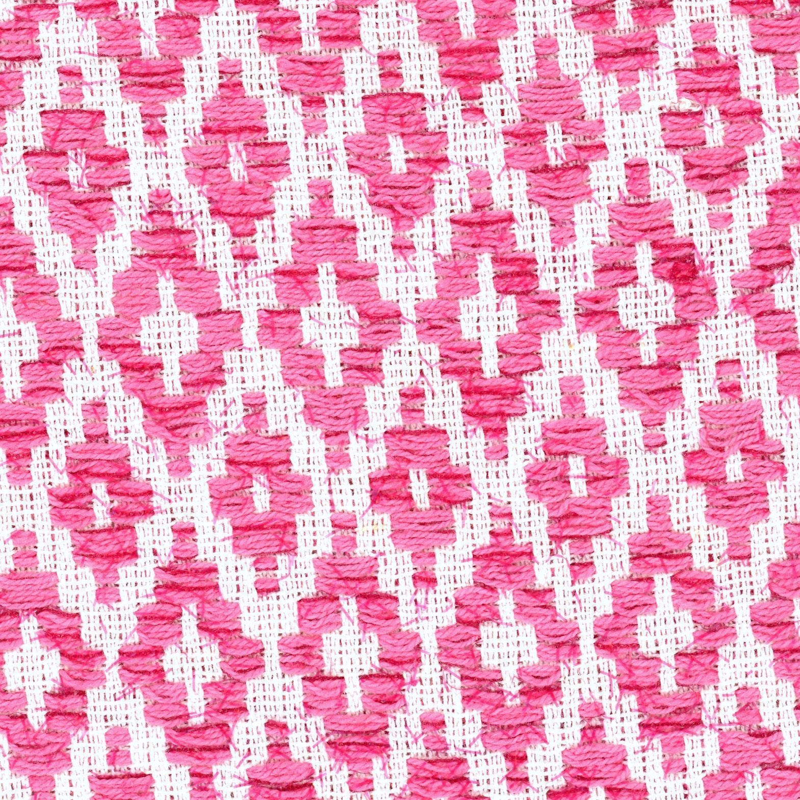 Boucle Tweed fabric cotton Pink & White diamond pattern1,6 yd - buklefabrics