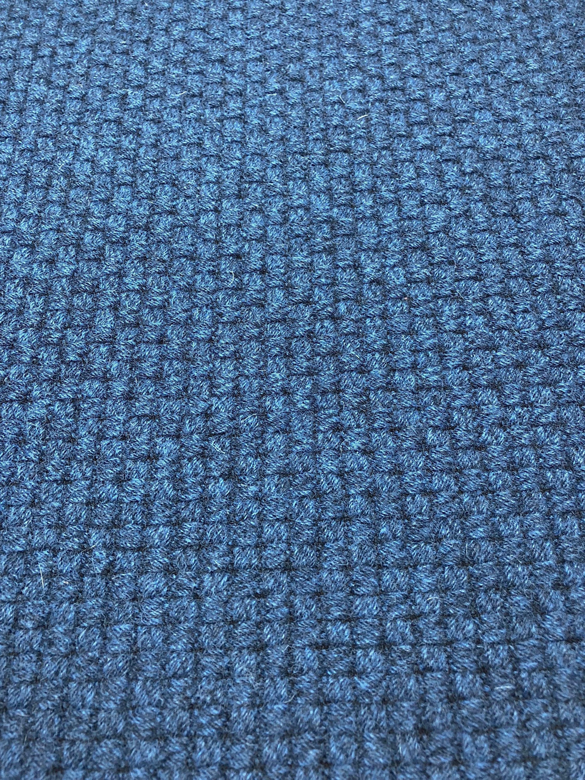 Boucle Fabric Blue Textured Wool Cotton Tweed - buklefabrics