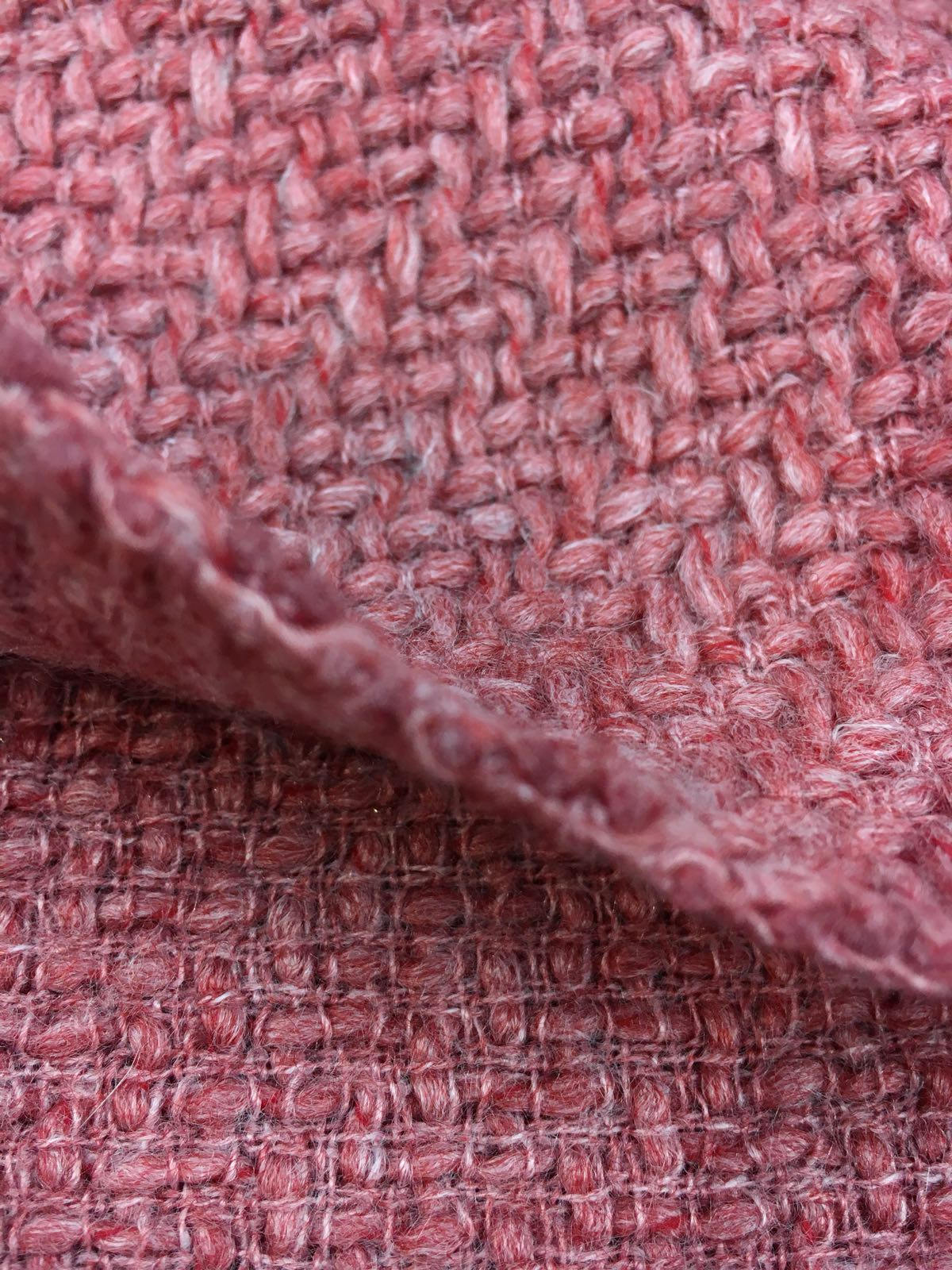 Boucle Tweed WOOL Fabric Dusty Rose Pink Jacket Sewing Material 31