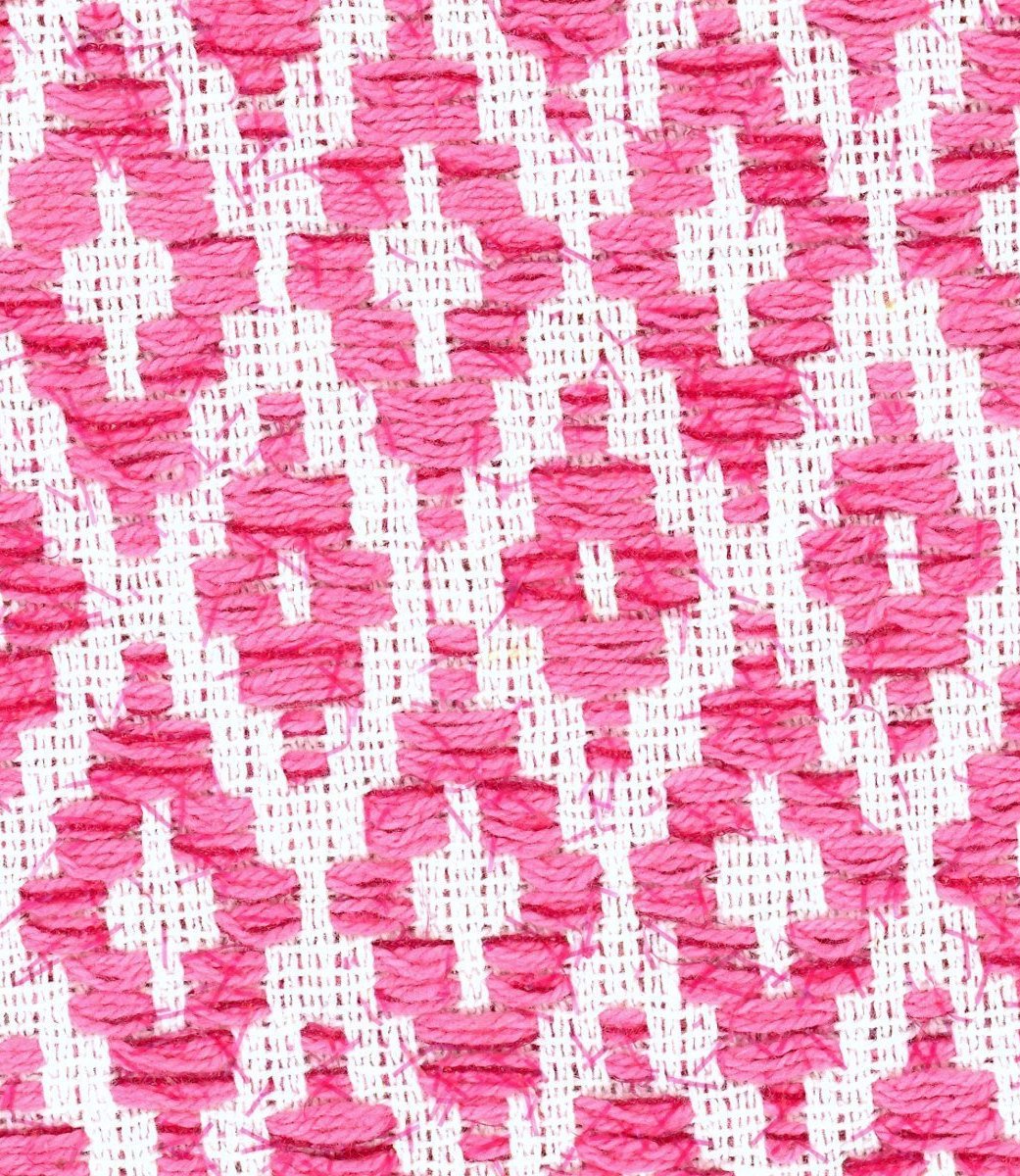 Boucle Tweed fabric cotton Pink & White diamond pattern1,6 yd - buklefabrics